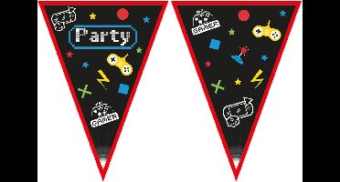Vegaoo - Gaming Party papieren wimpelslinger 2,3 m
