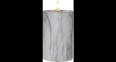 Star Trading Kaars Flame Marble, zuilkaars, marmer design, LED, timer, warm wit, 15 cm