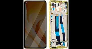 Xiaomi, Scherm + Kader Geschikt voor Xiaomi Mi 11 Lite 4G / 5G Volledig scherm Blok Origineel Citroen, Geel