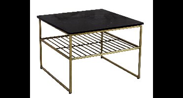 Livingfurn - Salontafel Dian Zwart Goud - 55x55x44 - Marmer