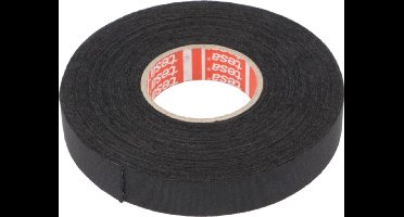 TESA Linnentape PET-wol - 15 mm breed - 260 um dik - Tot 150 graden - 25 meter - zwart