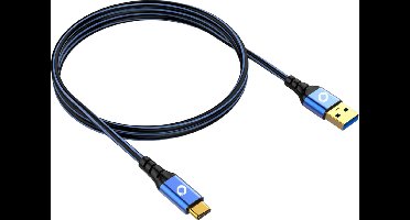 Oehlbach USB Plus C3 USB 3.2 Gen 1 (USB 3.0) [1x USB 3.2 Gen 1 stekker A (USB 3.0) - 1x USB-C stekker] 3.00 m Blauw Ver
