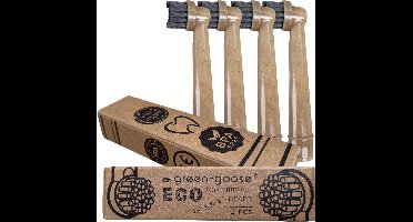 green-goose® Oral B Bioplastic Opzetborstels | 4 Stuks | Plant-based Materiaal | Houtskool Haren