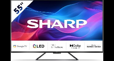 Sharp Aquos 55GR8265 - 55 inch - 144Hz - 4K UHD - QLED met Google TV - 2024