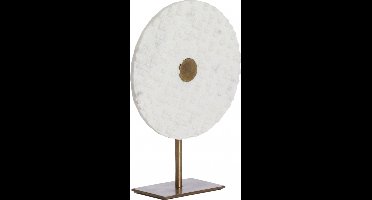 Light & Living Deco Beeld Yvo - Steen/Metaal - Wit/Goud - 25x35x10 cm (BxHxD)