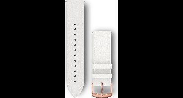 Garmin Quick Release Horlogebandje - Italiaans Leer - 20mm Polsbandje - Wearablebandje - Wit / Rose Goud