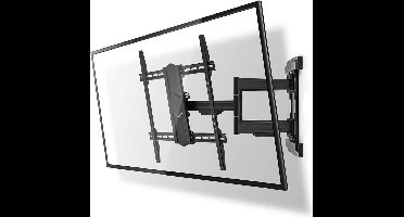 Nedis Draai- en Kantelbare TV-Muurbeugel - 50 - 100 " - Maximaal schermgewicht: 70 kg - Kantelbaar - Draaibaar - Minimale muurafstand: 70 mm - Maximale muurafstand: 800 mm - 3 Draaipunt(en) - Staal - Zwart