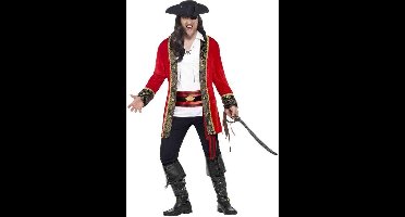 Smiffys - Curves Pirate Captain Costume - 2XL - Rood