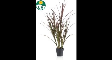 Kunstplant - Hoog Gras Burgundy Groen - 90 cm - In Zwarte Pot