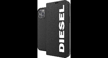 Diesel Booklet Case Core kunstleer logo hoesje voor iPhone 12 Pro Max - zwart