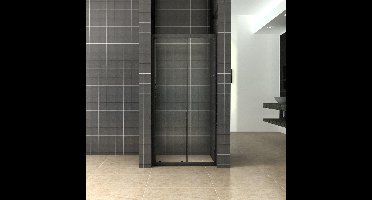 Sanifun Skyline schuifbare nisdeur 1200x2000 mat-zwart 8mm NANO