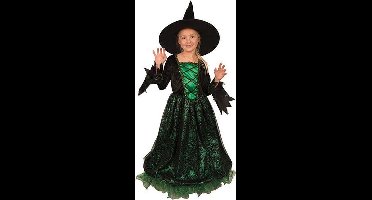 Heksenjurk Kind Groen Premium + Hoed - Maat 104