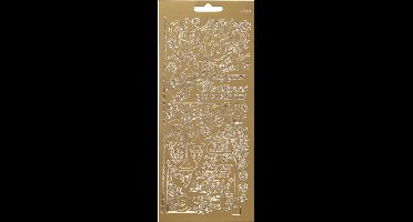 Stickers Goud - Sterren Stickers - Gouden Decoratie Stickervellen - Zelfklevende Plakstickers - Feestelijke DIY Versiering - 10x24 cm