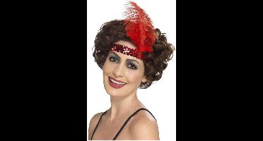 Hoofdband - Charleston - Met veer - Rood