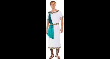 Smiffys - Deluxe Roman Empire Emperor Toga Kostuum - L - Wit