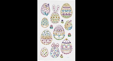 Diamond Stickers - Paaseieren - Lente Thema Stickers - Zelfklevende Strass Stickers - Versierstickers Voor Feest & DIY - Creatieve Glitter Plakstickers - 1 Vel