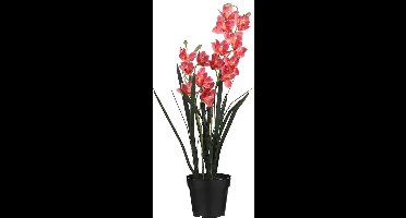 Mica Decorations Cymbidium Kunstplant - H92 x Ø19 cm - Pot - Roze