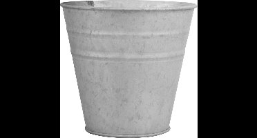 Oud zinken emmertje/bloempot zilver 9 cm - Zinken emmertjes - Bloememmertje - Decoratie emmer