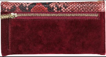Mobilize Telefoonhoesje geschikt voor Apple iPhone X Hoesje | Mobilize Gelly Velvet Uitneembare 2in1 Clutch | Pasjeshouder voor 3 Pasjes | Telefoonhoesje voor Pinpas / OV Kaart / Rijbewijs - Red Snake | Rood