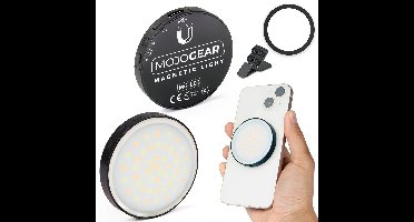 MOJOGEAR Magnetische Mini Videolamp voor MagSafe - Magnetisch - 3 lichtstanden - 300 mAh batterij - Zwart