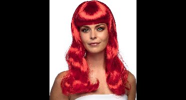 Boland - Pruik Chique rood Rood - Golvend - Lang - Vrouwen - - Glitter and Glamour