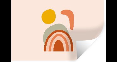 Muurstickers - Sticker Folie - Zomer - Pastel - Regenboog - 30x20 cm - Plakfolie - Muurstickers Kinderkamer - Zelfklevend Behang - Zelfklevend behangpapier - Stickerfolie