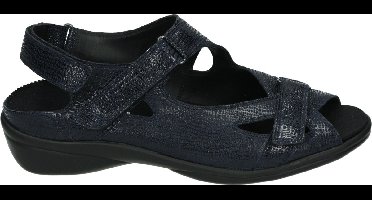 Durea - 7258 H - Platte sandalenDames Sandalen - Kleur: Blauw - Maat: 37.5