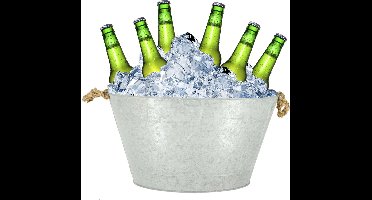 Esschert Drankkoeler/bierkoeler - zink - zilver - L50 x D36 X H27 cm - 22 liter