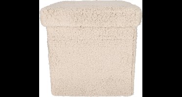 JENS Living Poef met opbergruimte - Opvouwbaar - Teddy - Taupe