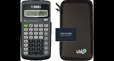 TI-30Xa incl. WYNGS Beschermhoes Zwart - Wetenschappelijke Rekenmachine - Basis Pakket