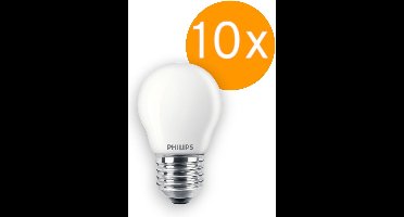 10 stuks | OP=OP Philips LED Kogellamp 3.4W/927-922 470lm Mat DimTone | Beste kleurweergave | E27 | Extra Warm Wit | 3.4 watt | 25.000 Branduren