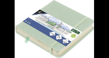 Kangaro schetsboek - 12x12cm - mint - PU hardcover - met elastiek en lint - K-861204