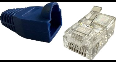 LogiLink Patchstekker RJ45 Cat5e Unshielded - 10 stuks - Blauw - Met Trekontlasting