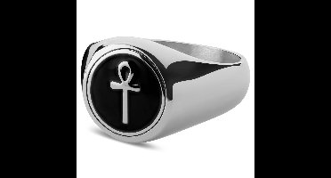 Stalen Ankh Zegelring