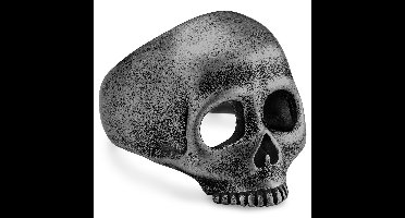 Aspero | Grijze Roestvrijstalen Schedelvormige Zegelring