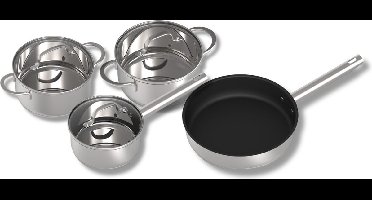 Inventum IPS437RVS - 4-delige pannenset - Geschikt voor inductie - RVS