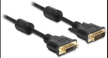Delock - DVI-D Beeldscherm Verlengkabel - zwart - 1 meter