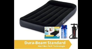 Intex Pillow Rest Classic - Luchtbed - 1 Persoons - Inclusief Ingebouwde Motorpomp en Repairset - 191x99x25 cm - PVC - Donkerblauw