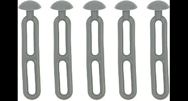 ProPlus Trapspanners - Rubberen knoop - 10,5 cm - Grijs - Set van 5