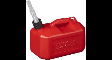 ProPlus Compacte jerrycan - 5 liter - kunststof - rood - UN-gekeurd - laag model