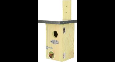 Houten vogelhuisje/nestkastje winterkoning - Tuindecoratie vogelnest nestkast vogelhuisjes - tuindieren