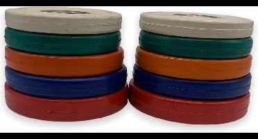 Olympische halterschijven - fitness gewicht - bumper plates set - gewicht schijf - 2 x 0,5 - 1 - 1,25 - 2 - 2,5 kg - set van 10 gewichten