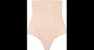 Bye Bra Soft Touch Seamless High Waist Thong, Beige, M