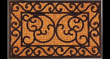 Deurmat - 2x - klassiek - 60 x 40 cm - rubber/kokos - rechthoekig - schoonloopmat