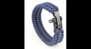 Stoere Survival Armband - Paracord - Blauw - Mode - Unisex - 23 cm - Textiel