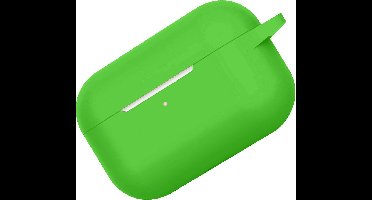 Hoes - Geschikt voor Apple AirPods Pro 2 - Siliconen Hoesje met Clip - Silicone Case Cover - Groen