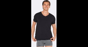 Boody - Bamboe Heren T-shirt V-hals / Zwart - XL