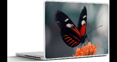 Laptop sticker - 10.1 inch - Vlinder - Bloemen - Insect - 25x18cm - Laptopstickers - Laptop skin - Cover