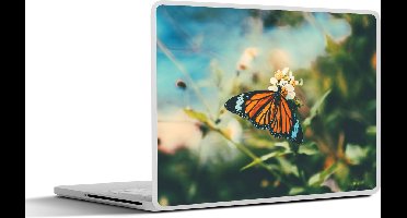 Laptop sticker - 14 inch - Vlinder - Bloemen - Tuin - 32x5x23x5cm - Laptopstickers - Laptop skin - Cover