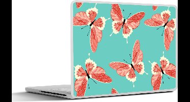 Laptop sticker - 11.6 inch - Vlinders - Roze - Patroon - 30x21cm - Laptopstickers - Laptop skin - Cover